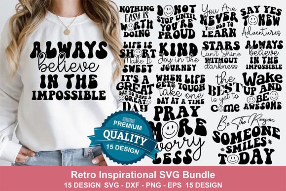 15 Retro Inspirational SVG Bundle