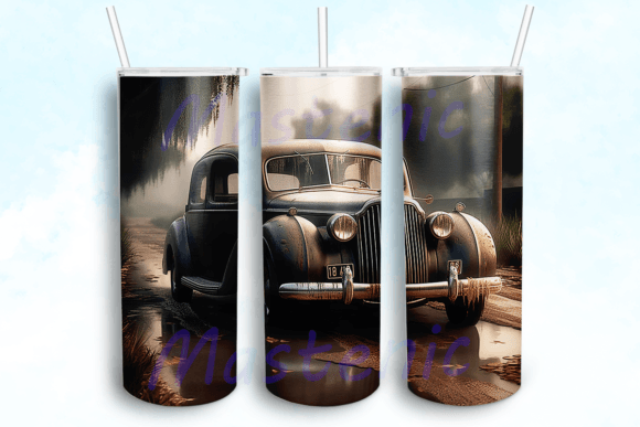 1930s Retro Car Tumbler Template