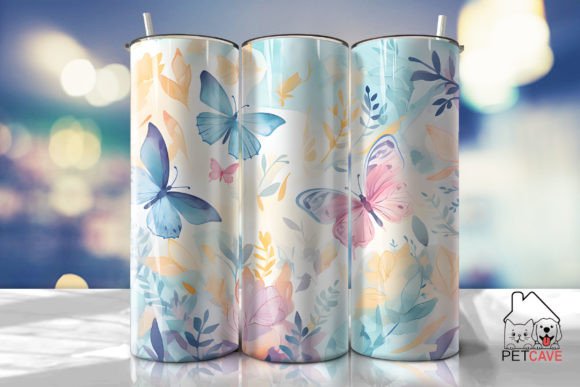 Butterfly and Flower Tumbler 20oz 4
