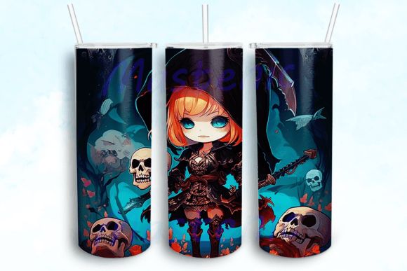 Chibi Goth Tumbler Sublimation Design