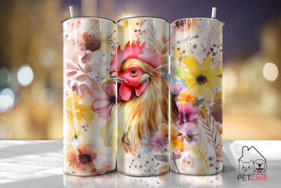 Chicken Farm Watercolor Tumbler 20oz
