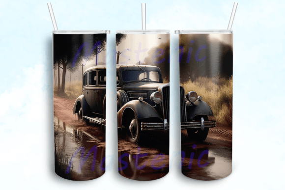 Classic Car 20oz Skinny Tumbler Design