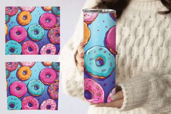 Donut Watercolor 20 Oz Skinny Tumbler