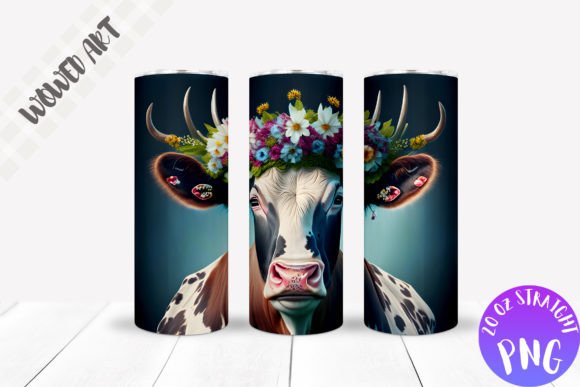 Floral Cow Tumbler Wrap