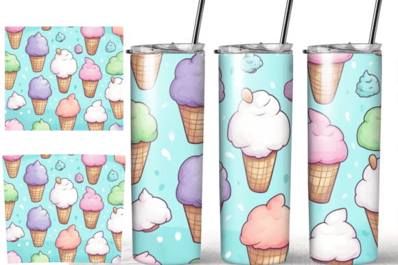 Icecream Watercolor 20 Oz Tumbler Wrap