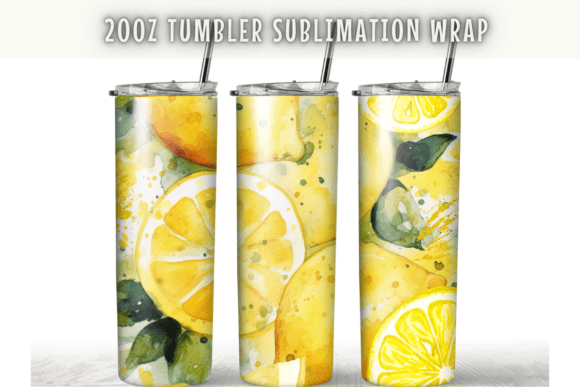 Lemon Summer Watercolor 20oz Tumbler