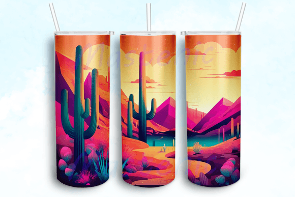 Neon Sunset Desert 20oz Skinny Wrap