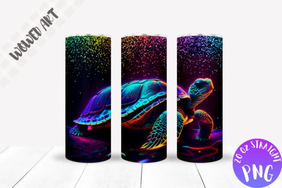Neon Turtle 20 Oz Tumbler Wrap