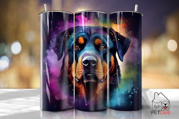 Rottweiler and Galaxy Tumbler 20oz