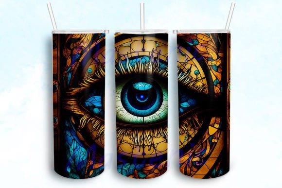 Stained Glass Evil Eye Tumbler Wrap
