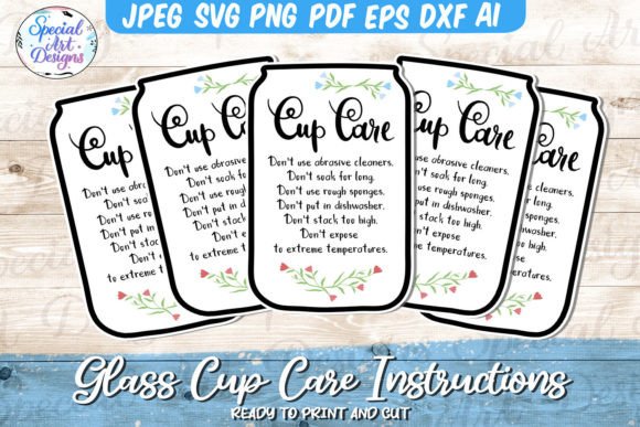 Tulips, Printable Glass Cup Care Card